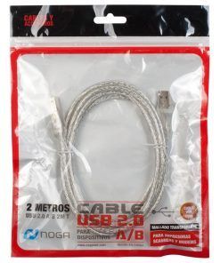 Cable Usb 2.0 2M Impresora Mallado - Noga Global - Imagen 2