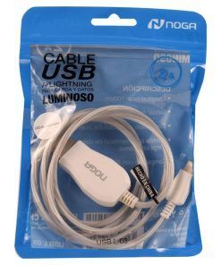 Cable Usb Iphone C/Led Blanco 2A 03L- Noganet