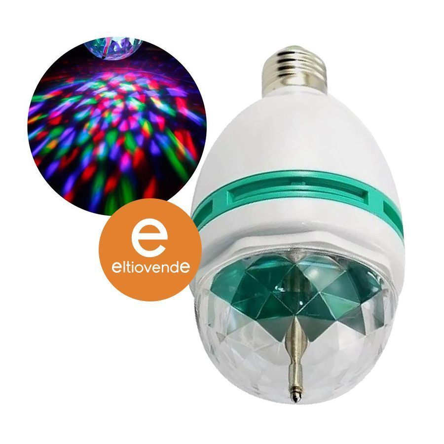 Foco Lampara Bola Led Con Efecto Luminoso RGB 3W