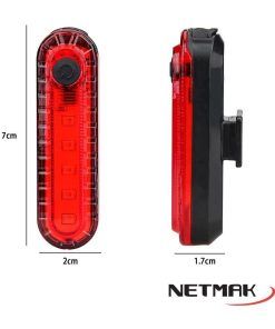 Alternative view of Luz Recargable Trasera P/ Bici Ld5 Resistente Al Agua Netmak