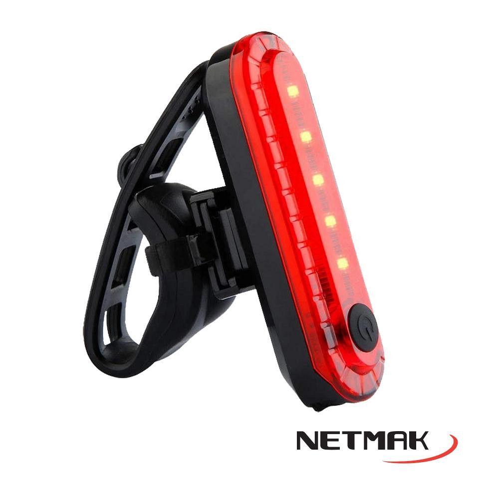 Luz Recargable Trasera P/ Bici Ld5 Resistente Al Agua Netmak - Imagen 3