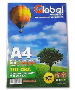 Papel Foto Sublimacion A4 110Grs X 100 - Global