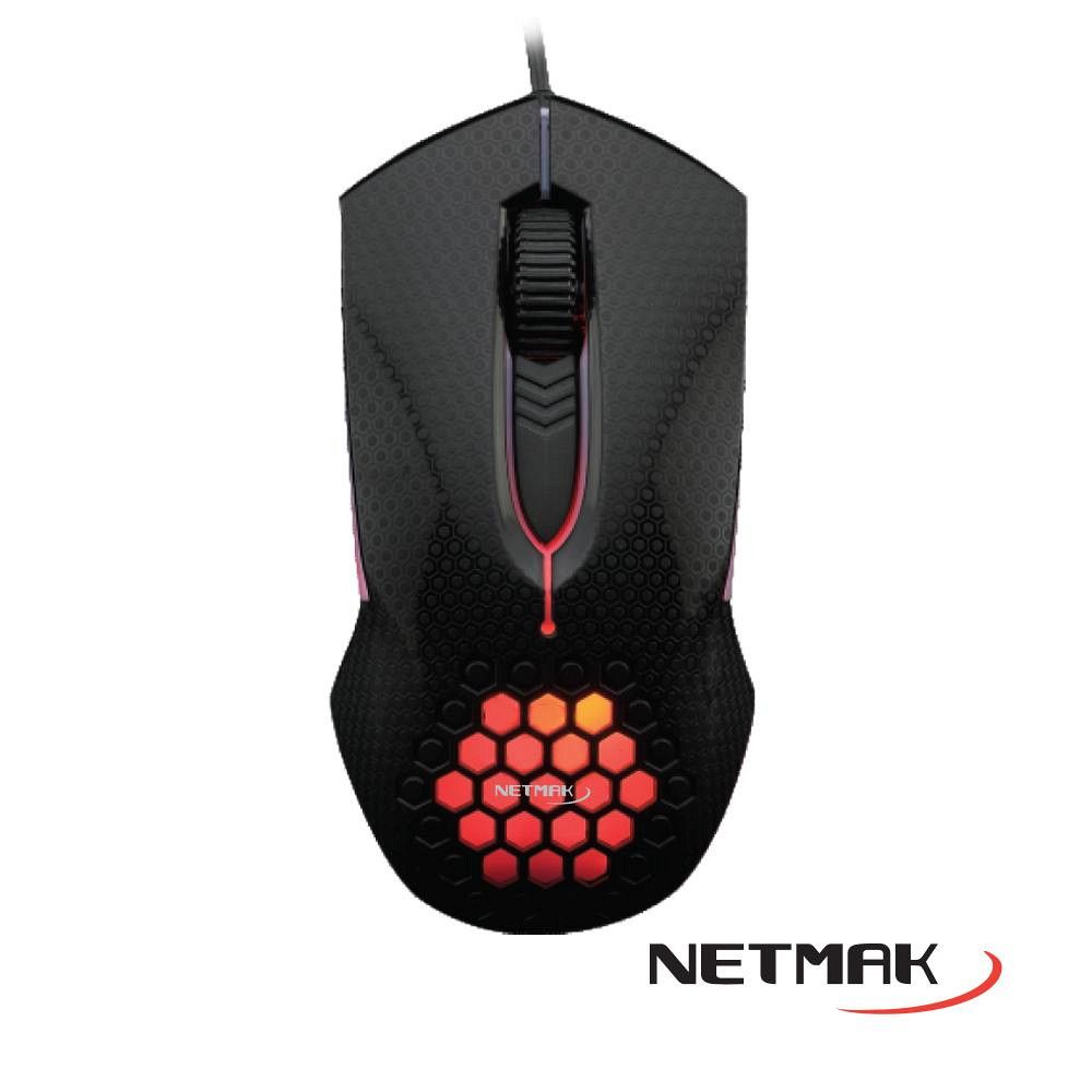 Mouse Gamer Shock Retroiluminado Netmak