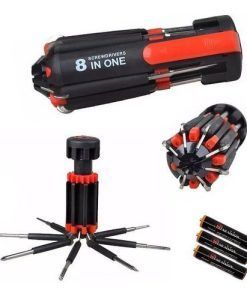 Set Destornillador 8 En 1 Con Linterna