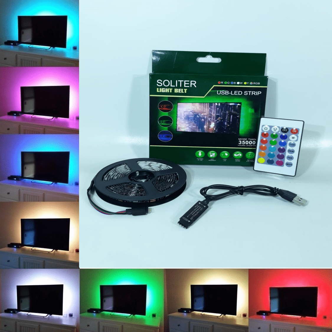 Tira Led Para Tv Smart Usb 2 Mts - Imagen 3