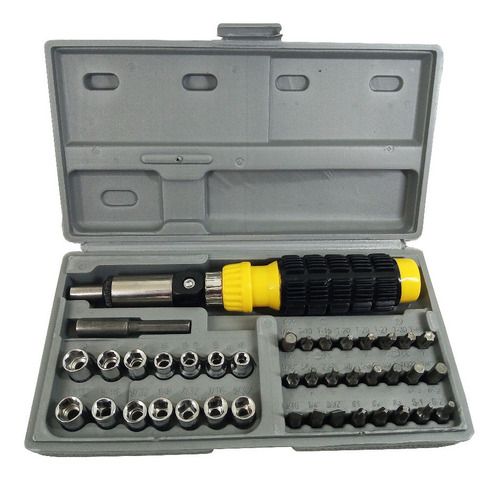 Set Destornilladores Y Llaves Tubo En Valija Set 41 Piezas Metal