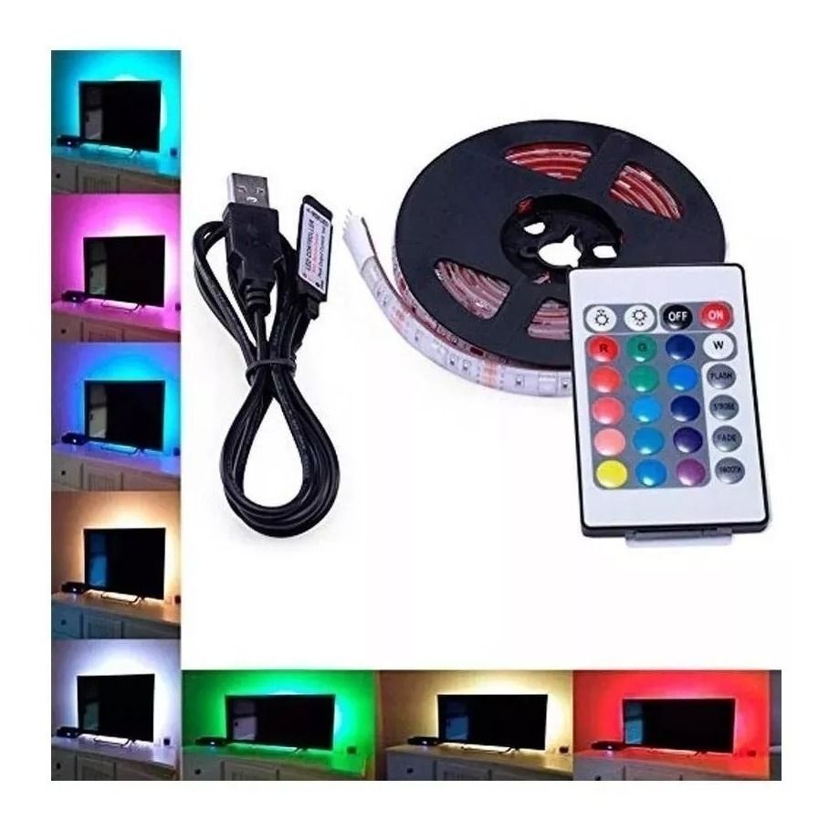 Tira Led Para Tv Smart Usb 2 Mts