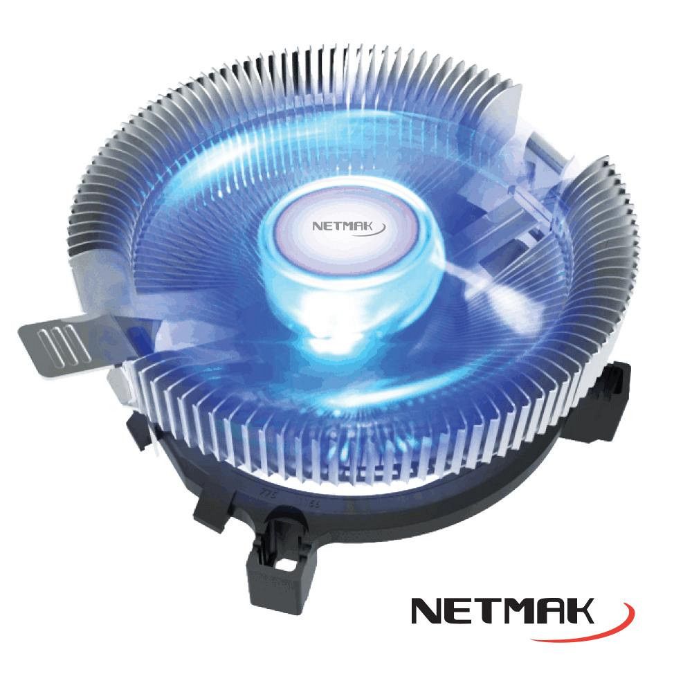 Cooler Cpu 2200Rpm Q80 4 Leds Azul Netmak