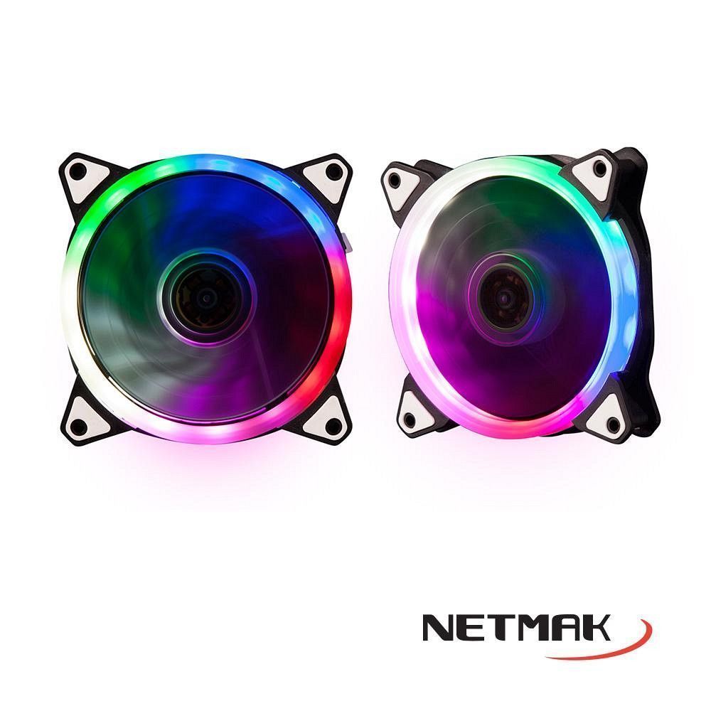 Fan Cooler 12Cm Anillo Con Led Rgb Ring Netmak - Imagen 2