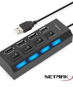 Hub Usb 2.0 4 Puertos Con Corte Ac08 Netmak