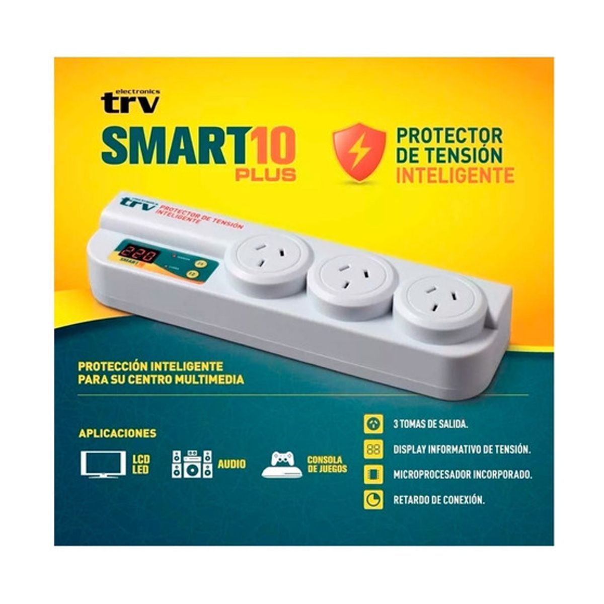Protector De Tension Inteligente Smart 10A Plus 4 Salidas Trv - Imagen 2