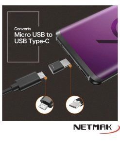 Adaptador Tipo C (M) A Micro Usb (H) C103 - Netmak - Imagen 3