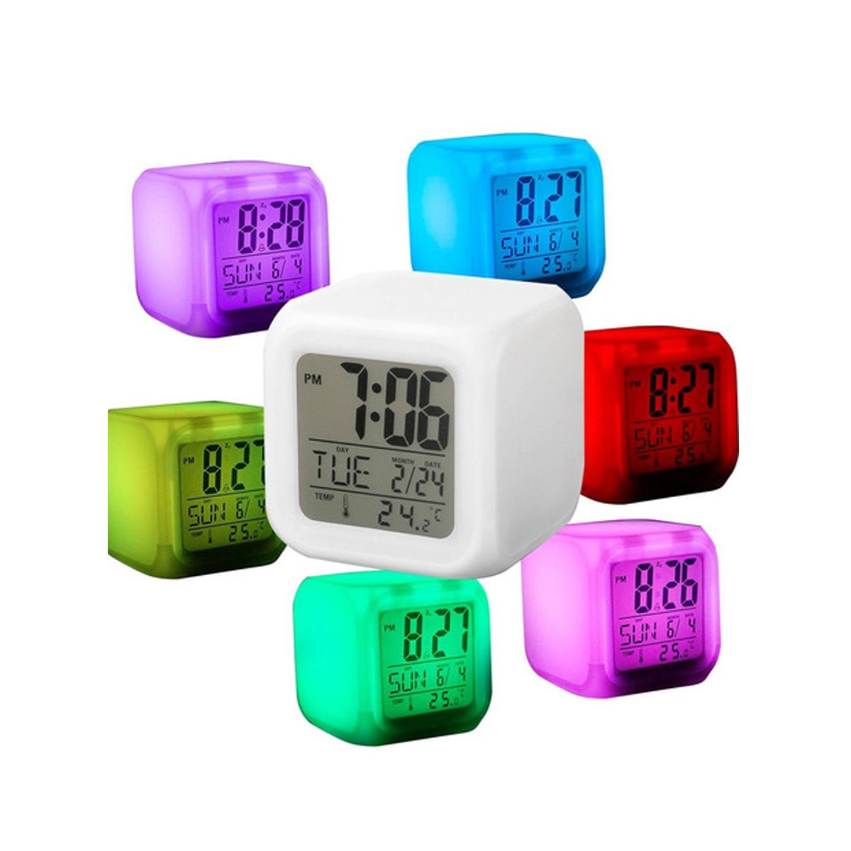 Reloj Digital Despertador Temp Con Luz Led A Pila Sin Gtia - Imagen 2