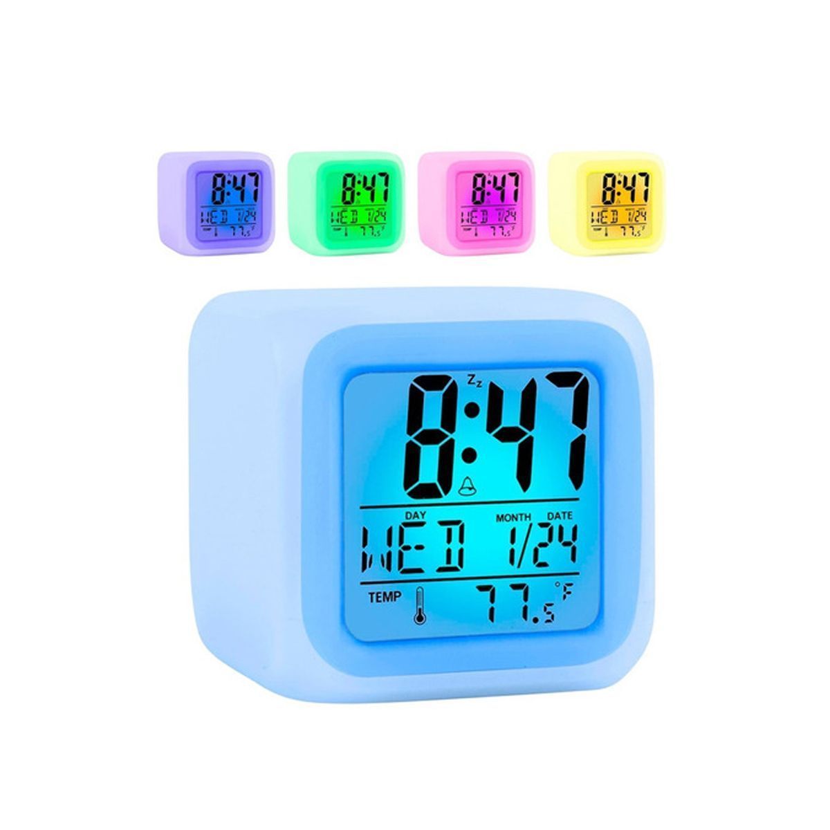 Reloj Digital Despertador Temp Con Luz Led A Pila Sin Gtia