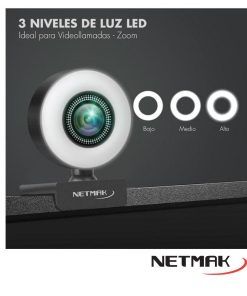 Web Cam Aro Led Usb Pack Full HD 04 Netmak - Imagen 3