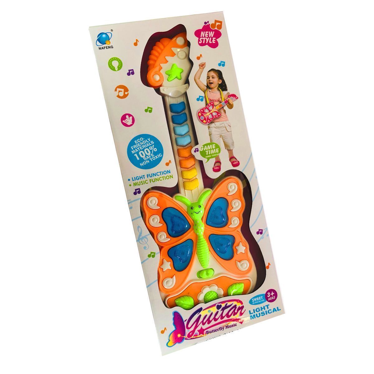 Guitarra para niños Colores A Pila Con Luz Y Sonido 663 45cmx16cmx3cm