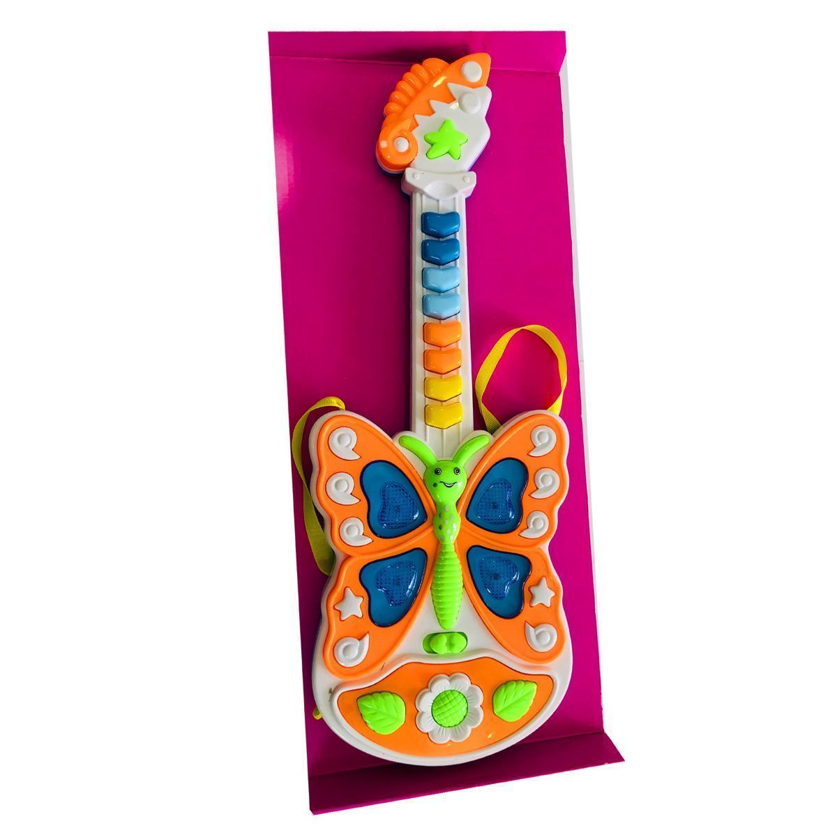 Guitarra para niños Colores A Pila Con Luz Y Sonido 663 45cmx16cmx3cm - Imagen 2