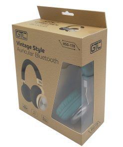 Auricular Bluetooth HSG 178 Vintage Style Verde-Plateado GTC - Imagen 3