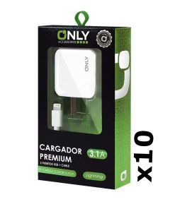 Pack x 10 Cargadores Celelular 3.1Amp 2Usb Con Cable para Iphone Only Sin Gtia