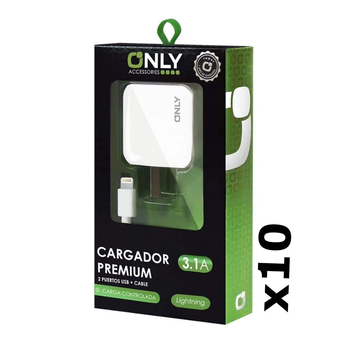 Pack x 10 Cargadores Celelular 3.1Amp 2Usb Con Cable para Iphone Only Sin Gtia