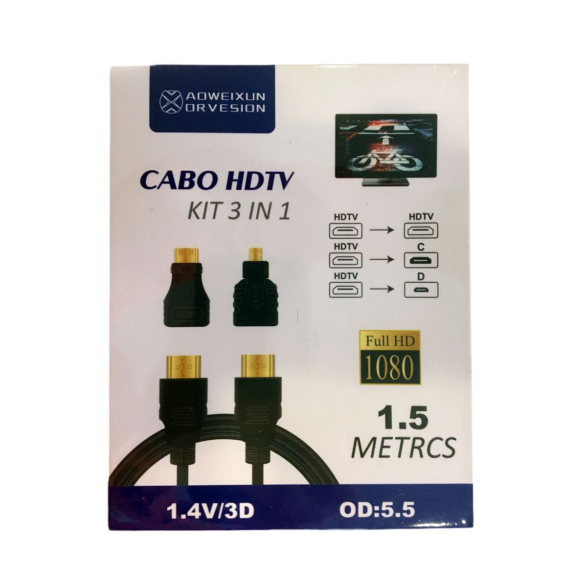 Cable Hdtv Kit 3 En 1 Hdmi - Mini Hdmi - Micro Hdmi