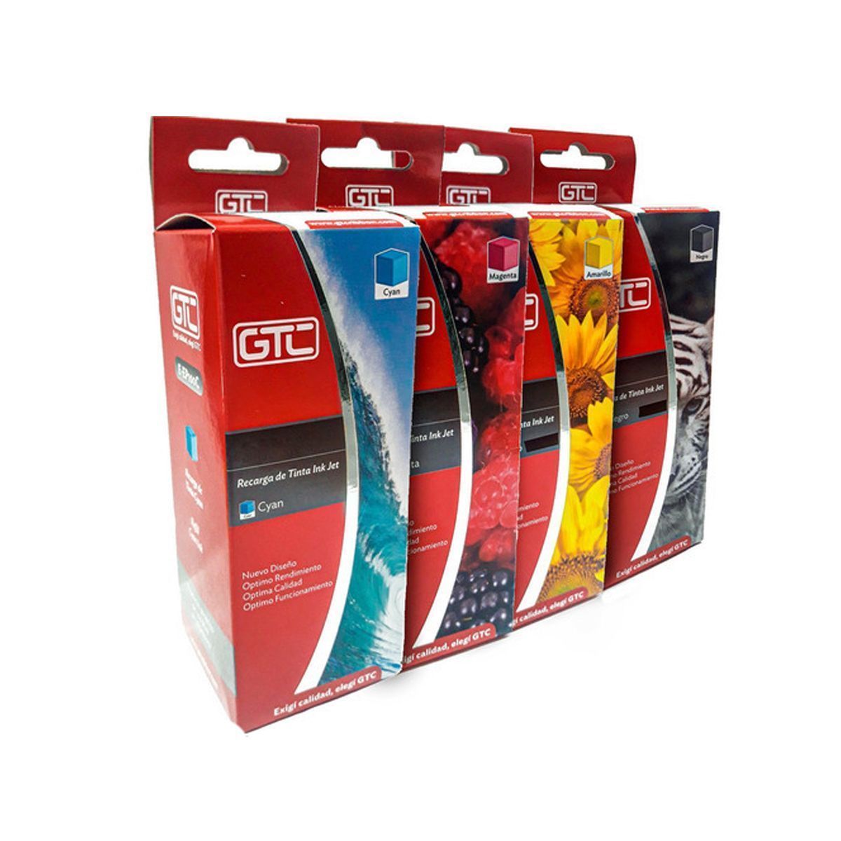 Pack X 4 Botellas Tinta Dosif Dye 504 Black 127ml + Colores 70ml Gtc