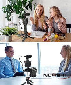Kit Stream 4 En 1 Netmak Soporte Con Microfono Luz Y Tripode - Imagen 4