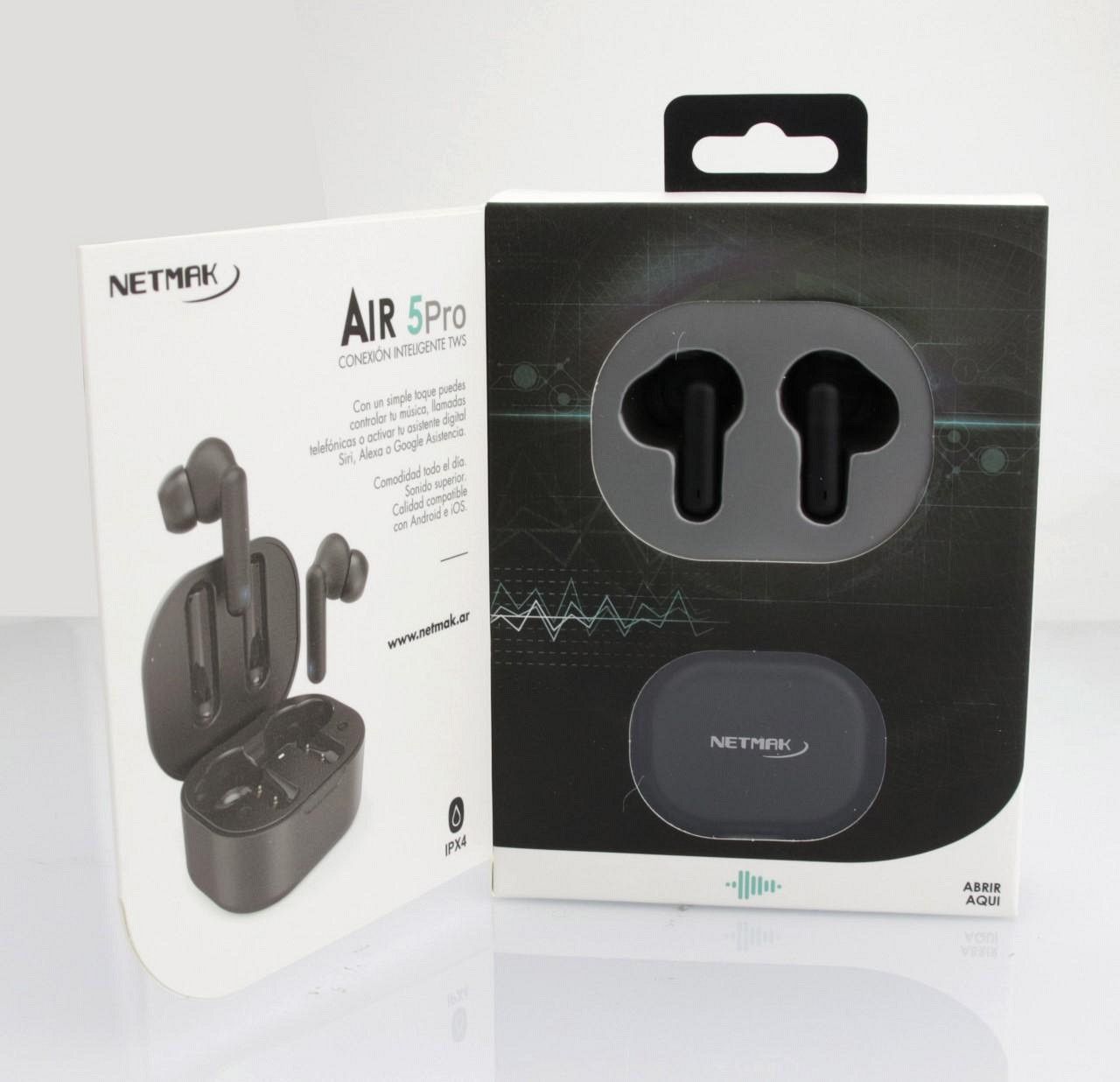 Auricular Bt Inear Touch Air 5 Pro + Duracion Black Netmak - Imagen 2