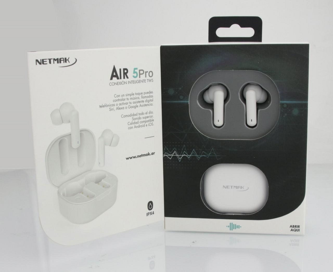 Auricular Bt Inear Touch Air 5 Pro + Duracion Blanco Netmak - Imagen 4