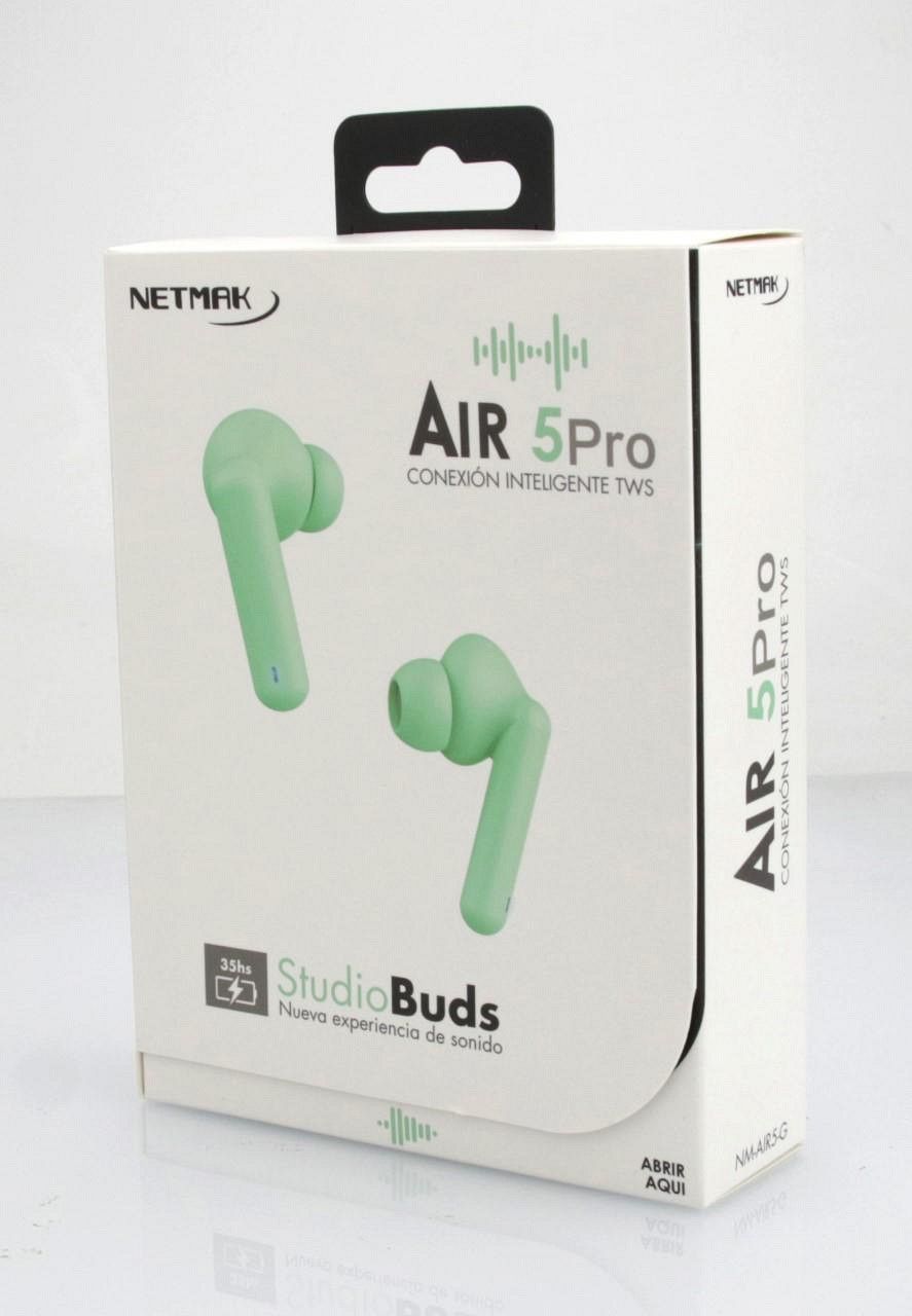 Auricular Bt Inear Touch Air 5 Pro + Duracion Verde Netmak - Imagen 3