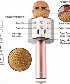 Microfono Karaoke Con Bluetooth Rosa Redondo 6w - Imagen 3