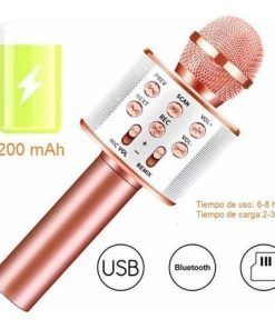 Microfono Karaoke Con Bluetooth Rosa Redondo 6w - Imagen 4