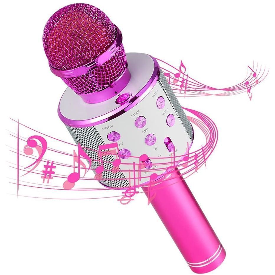 Microfono Karaoke Con Bluetooth Rosa Redondo 6w