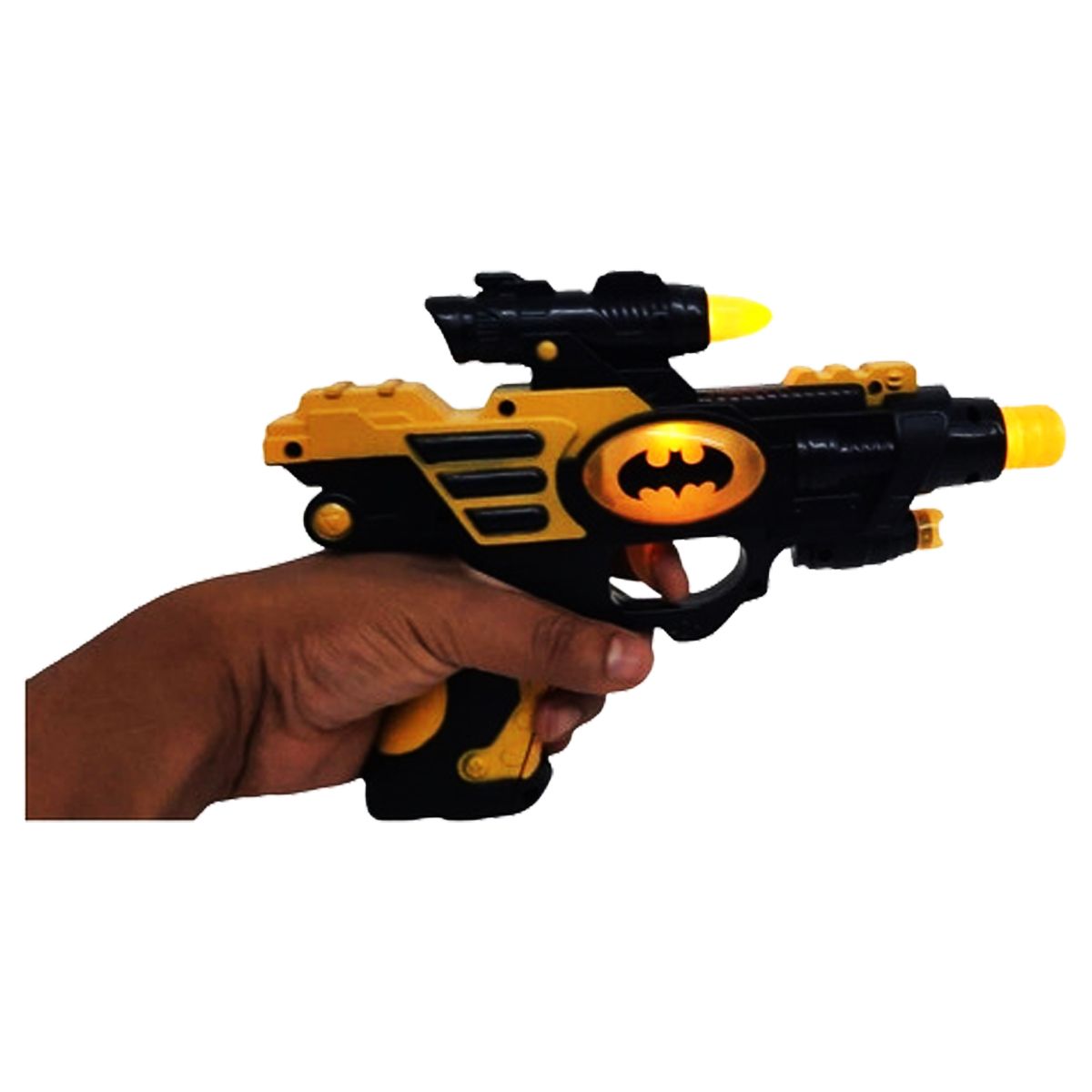 Pistola Batman Con Luz 3d Y Sonido 25x17x7cm Dc - Imagen 4