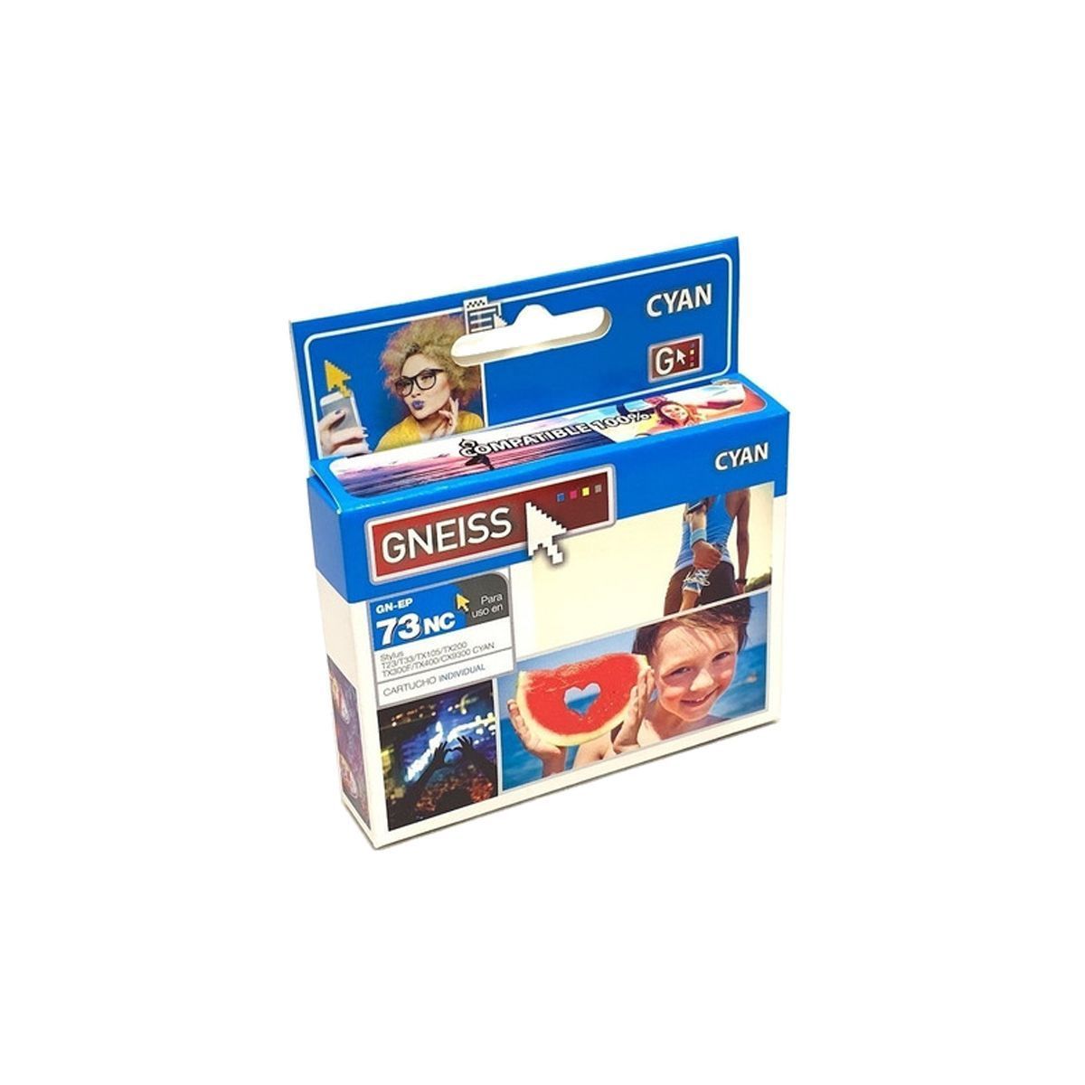Cartucho para Epson T73 Cian Gneiss