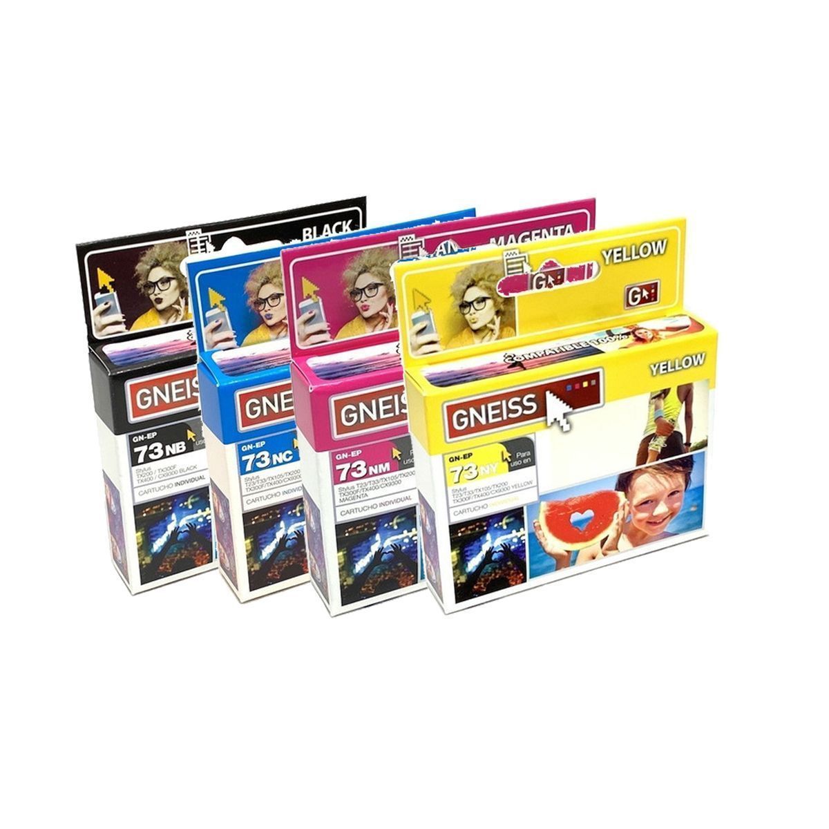 Combo Pack Cartuchos para Epson T73 4 Unidades Gneiss