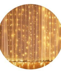 Luces De Navidad Cortina Blanca Led Calida