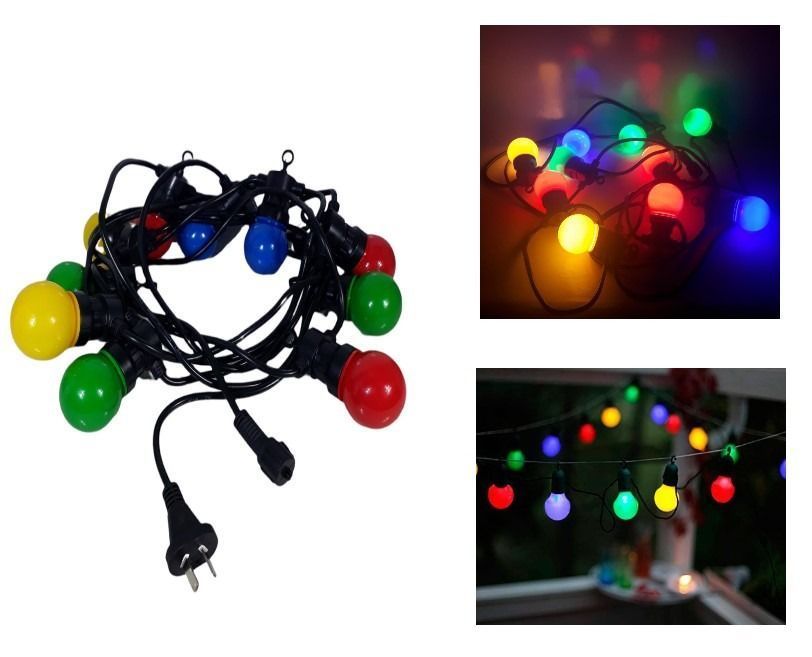 Guirnalda Luz Multicolor LED X 10 Focos 220v - Imagen 2