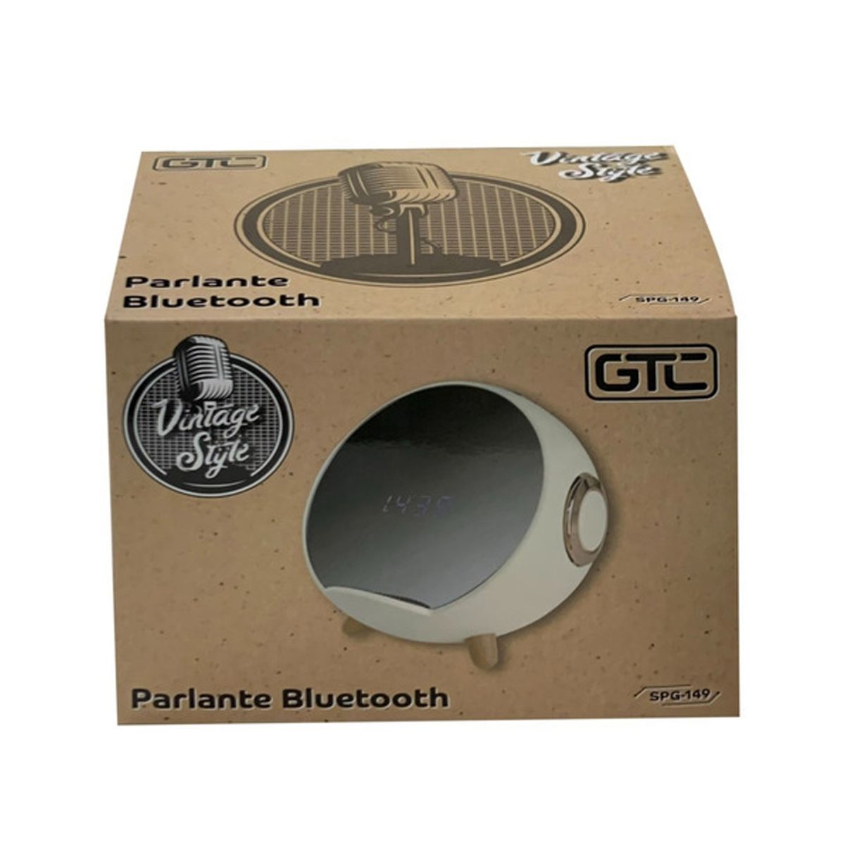 Parlante Bluetooth Spg 149 Vintage Con Carga Celular Inalambrica Blanco - Imagen 4