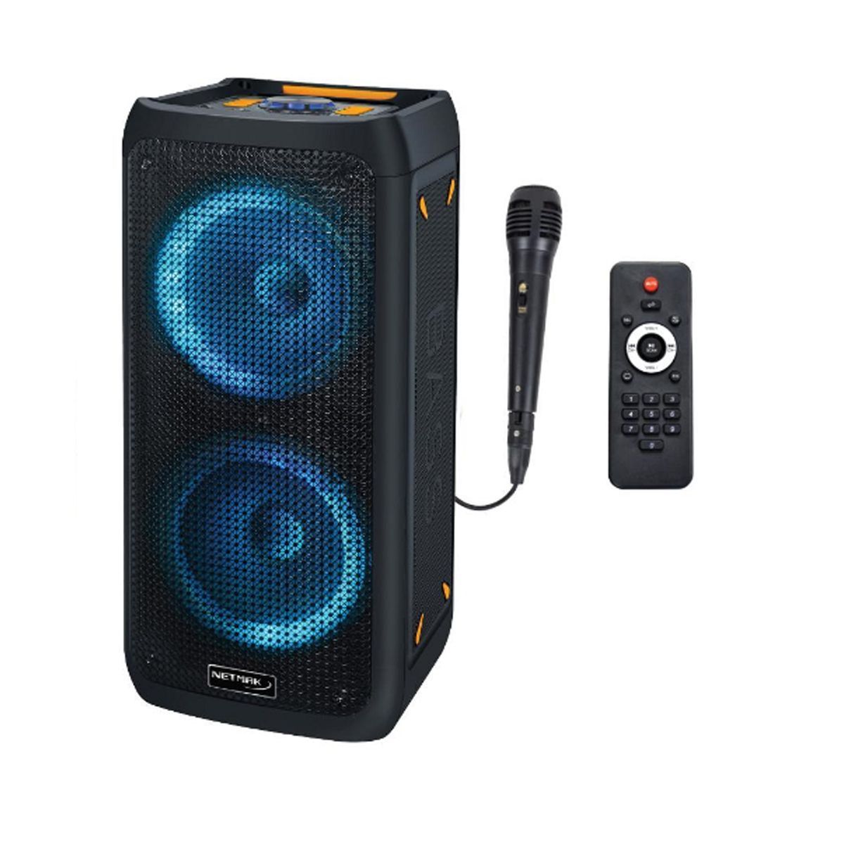 Parlante Karaoke Led Dinamita Doble 8" Netmak