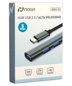 Hub Usb 4 Puertos 5 Gbps Con Conector Tipo C Ngh 51