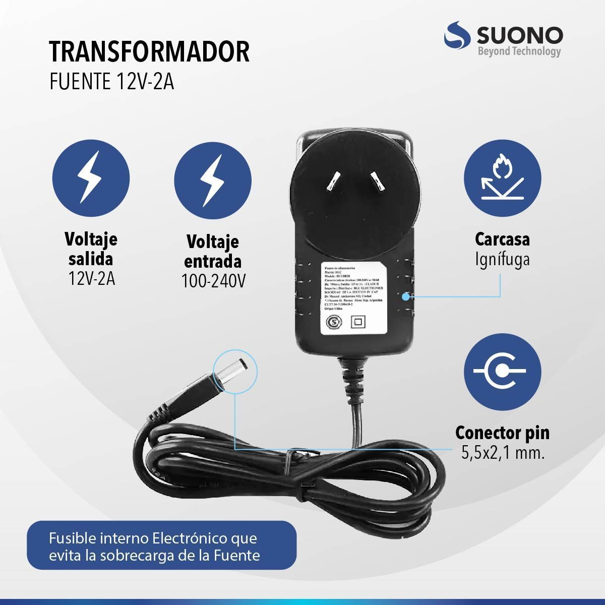 Fuente Alimentacion 12v 2a Suono - Imagen 6