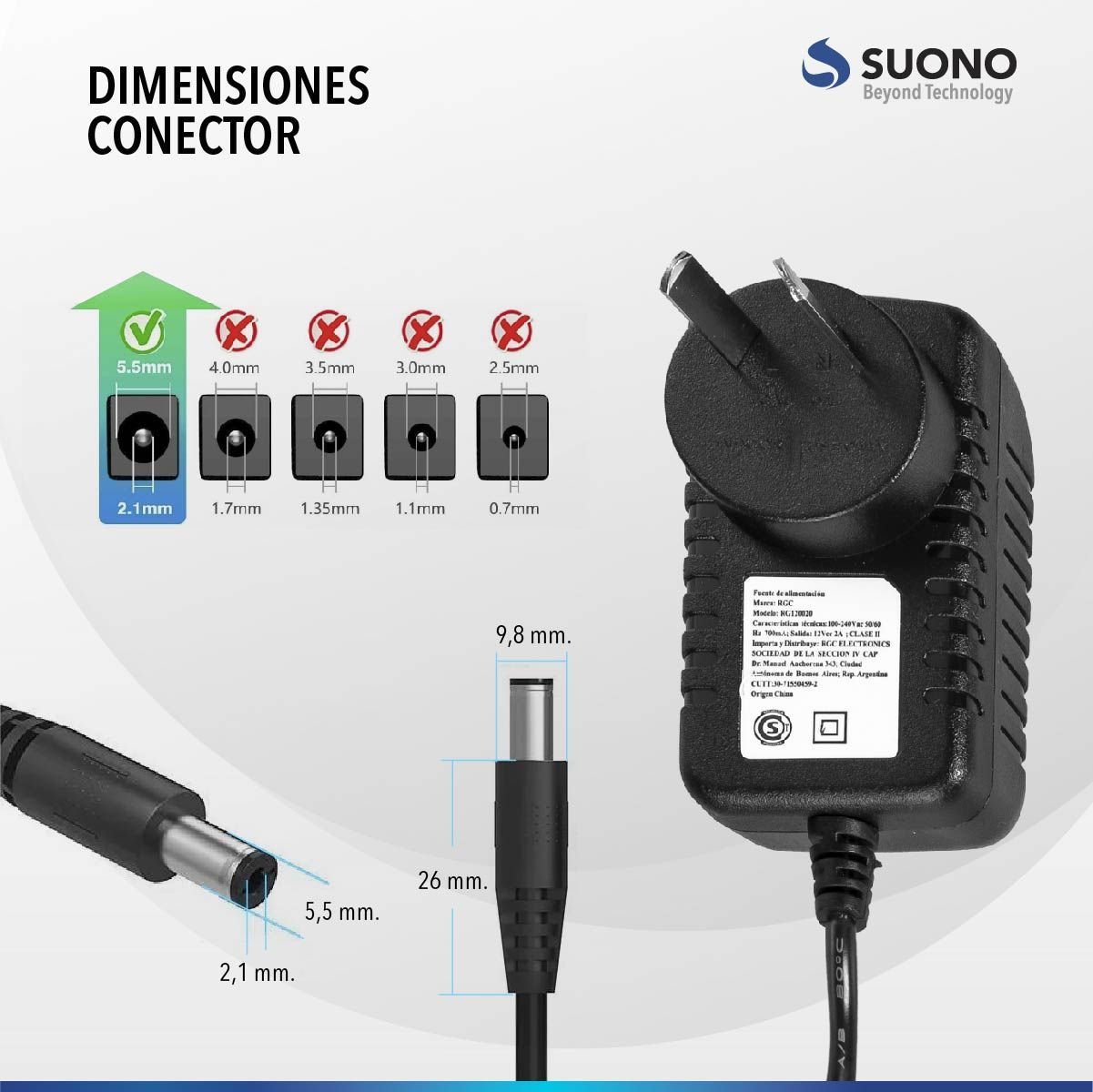 Fuente Alimentacion 12v 2a Suono - Imagen 4