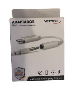 Adaptador Lightning Iphone A Jack 3.5 Tc56 Netmak