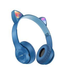 Auricular Vincha Bluetooth Led Gatito 473 Azul/Celeste Noga