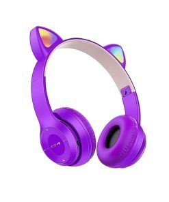 Auricular Vincha Bluetooth Led Gatito 473 Violeta/Rosa Noga