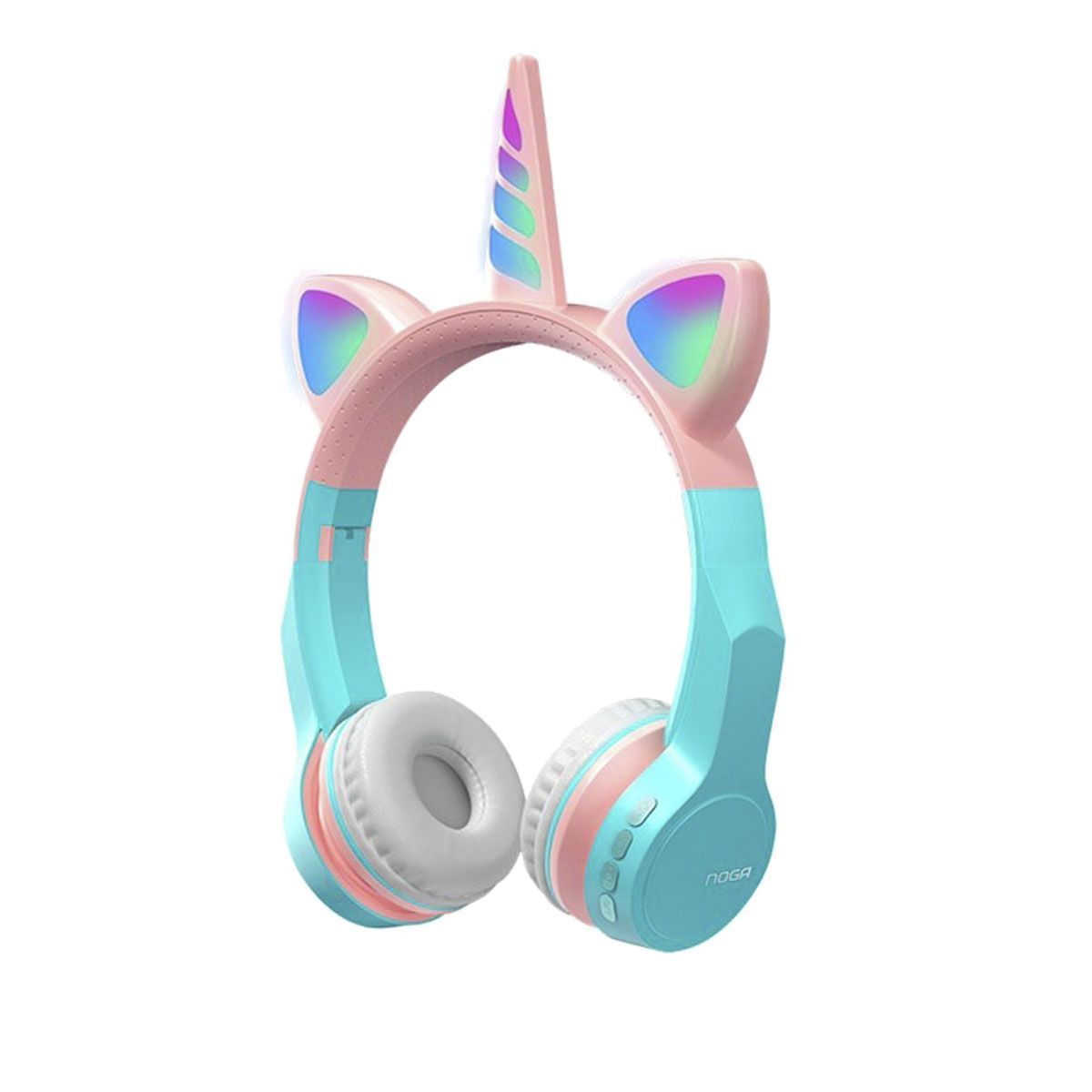 Auricular Vincha Bluetooth Led Unicornio 474 Rosa/Turquesa Noga