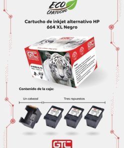 Kit Recarga Cabezal + 3 Cartuchos 664 Xl Negro Gtc - Imagen 3