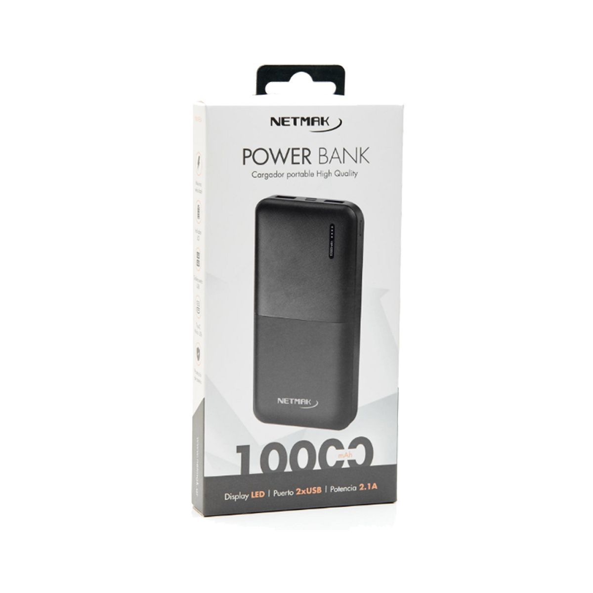 Cargador Power Bank 10000 Pb4 Micro Tipo C Netmak - Imagen 2