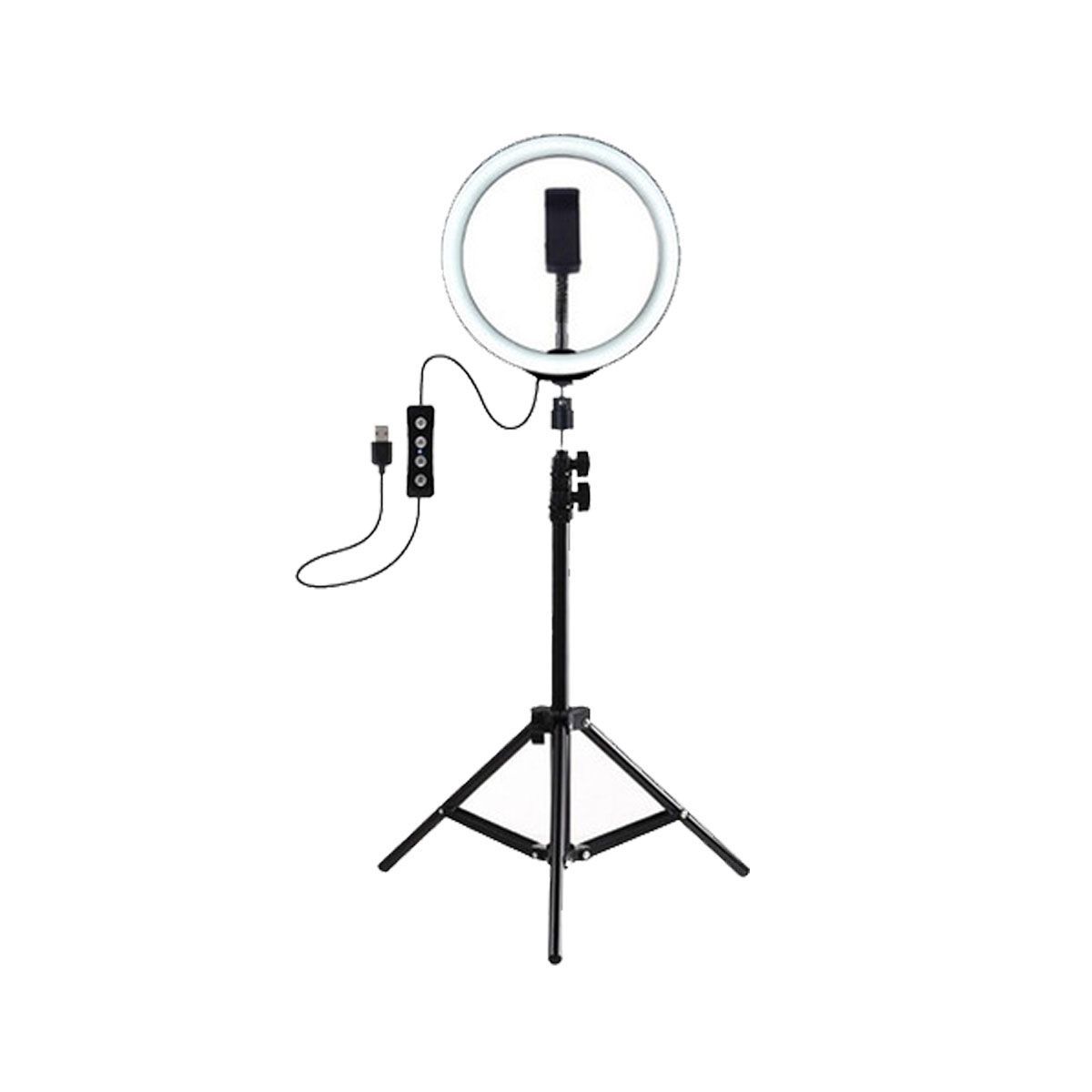 Aro Selfie 26cm Luz Calida/Fria + Tripode 2.1m Metal - Imagen 3